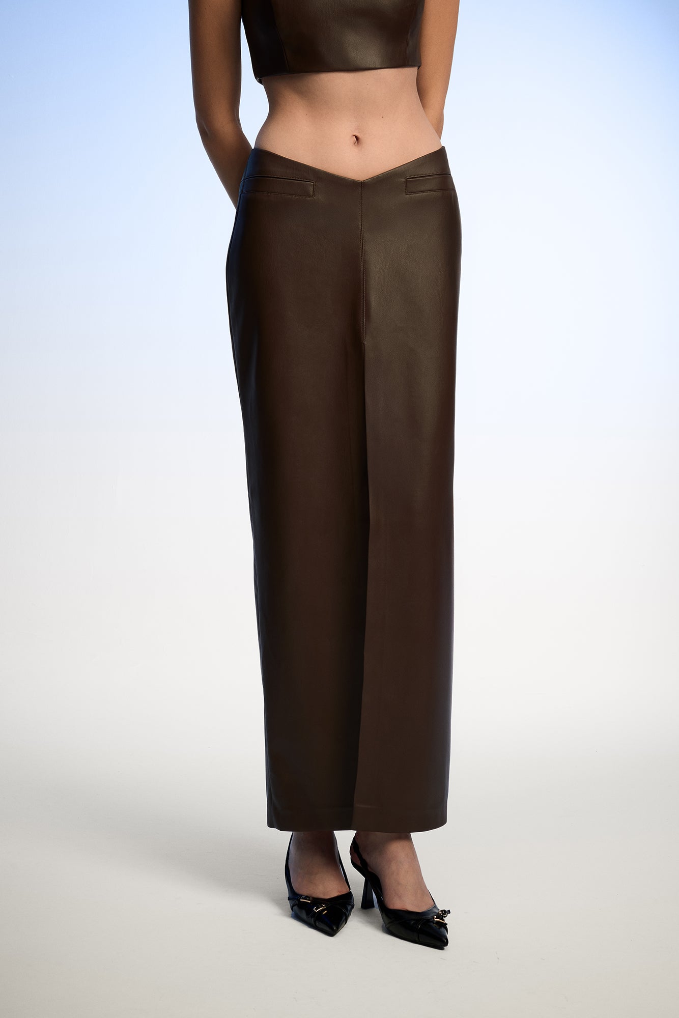 Viola Brown Midi Skirt